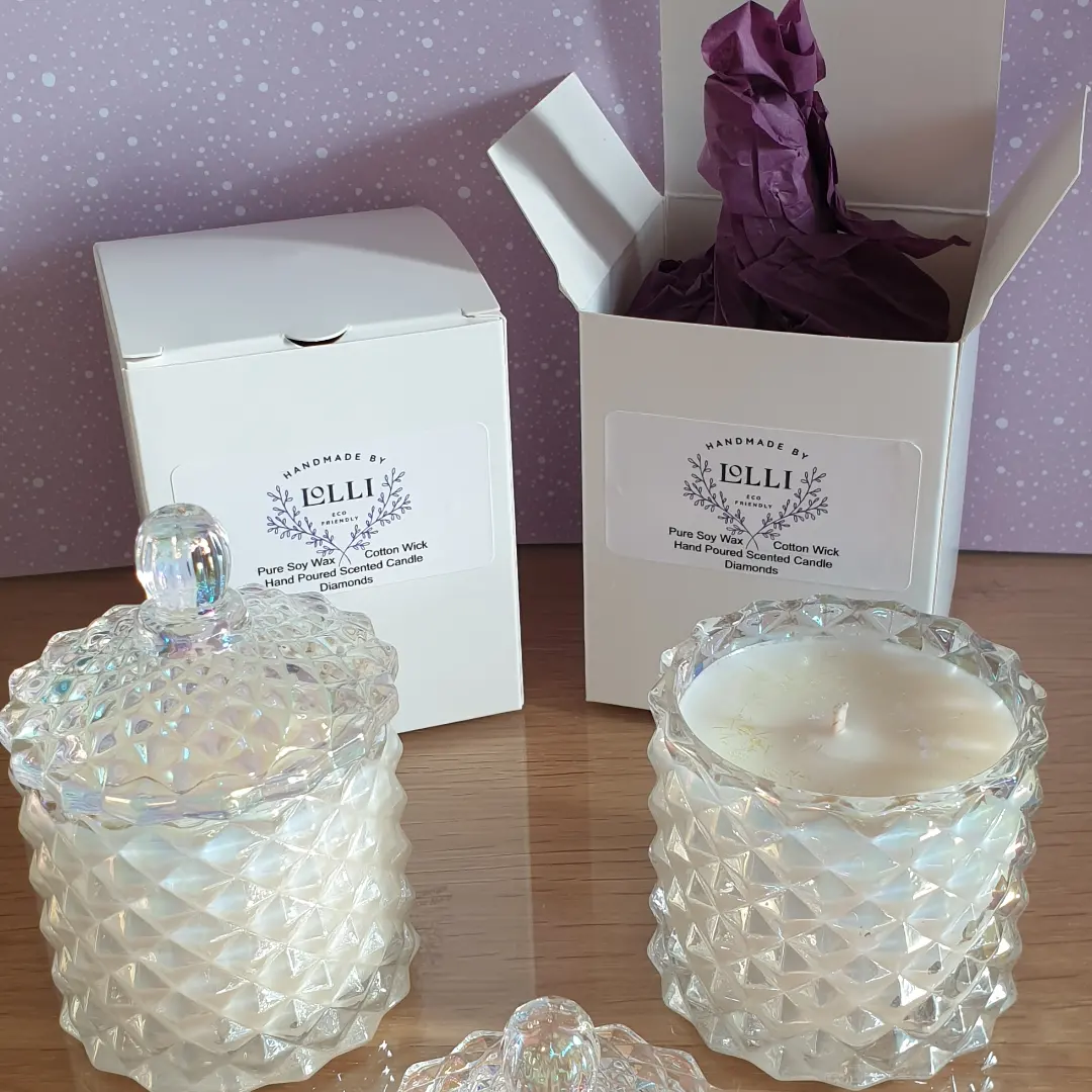 Lolli "Diamonds" Iridescent Crystal Candle